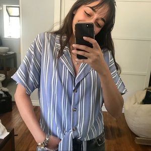 Available by Angela Fashion Striped Button Down